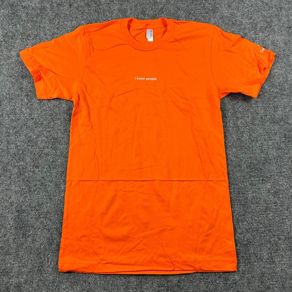 American Apparel T-Shirt Women S Orange‎ Apple Concierge I Know People Employee